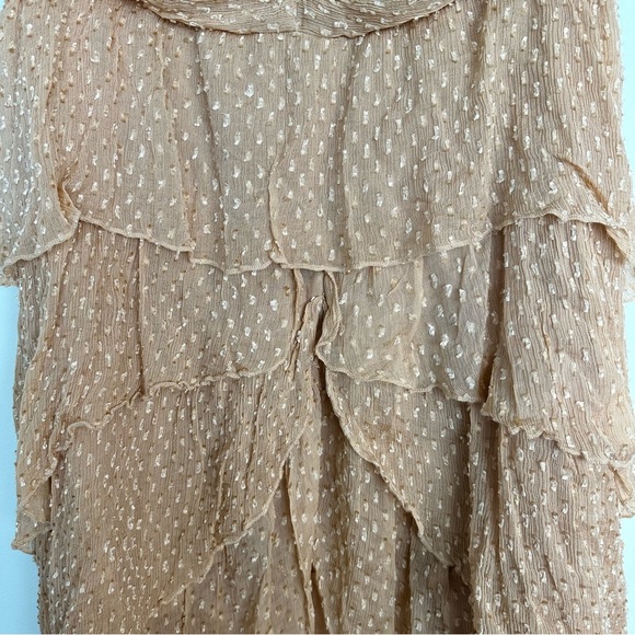 Z&L Tiered Asymmetrical Peach Maxi Skirt SZ Small Sheer Bohemian Romantic GUC - Picture 4 of 8